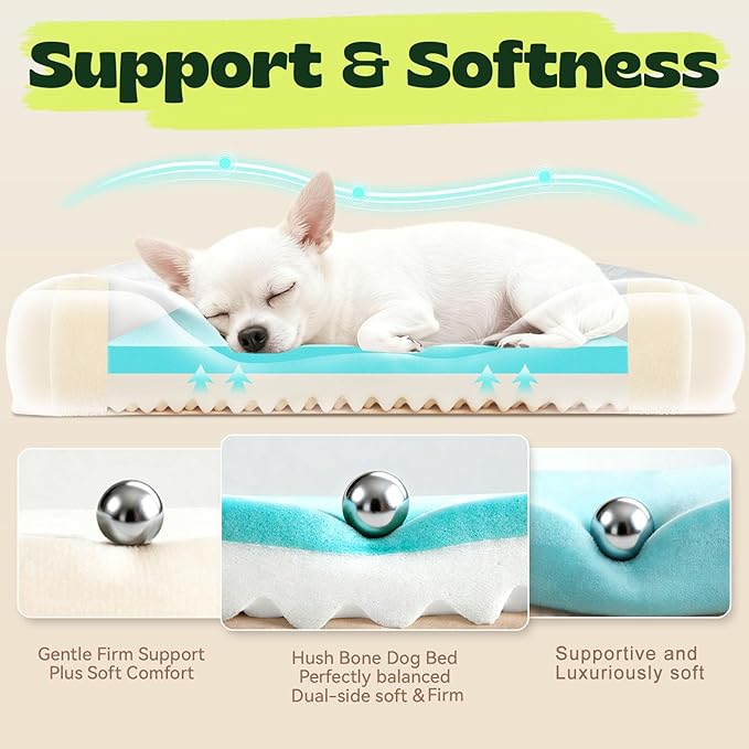Orthopedic Small Dog Bed Washable for Small Size Dogs,Cooling Gel Memory Foam Sofa Bed with Removable Waterproof Cover & Sides,for Old Pets or Cat with Joint Pain,24"x18"x6"Grey