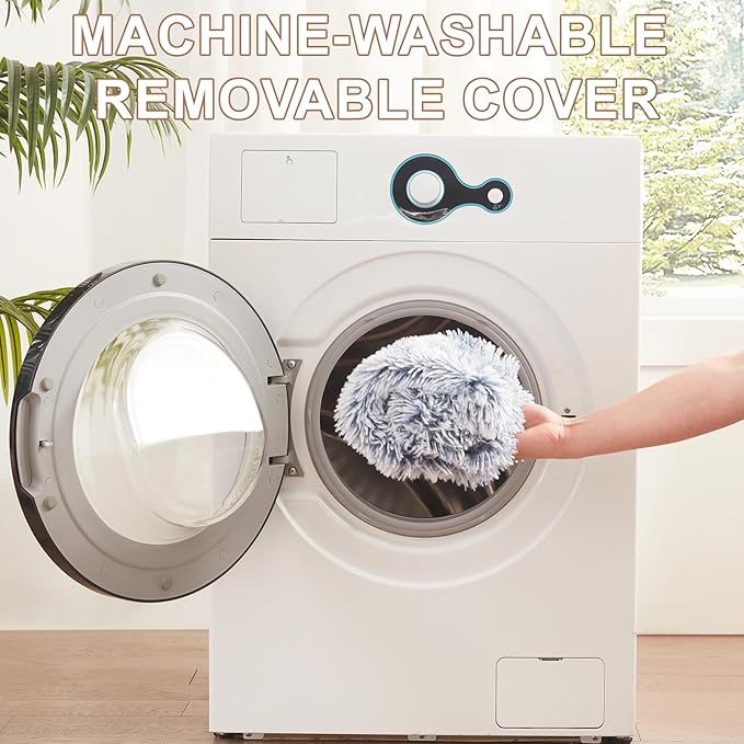 23 inches Donut Dog Bed for Small Dogs - Calming Washable Round Puppy Bed with Removable Cover, Fluffy Plush Pet Bed for Cats & Dogs, Fits up to 25 lbs Pets (Dark Blue,Small)