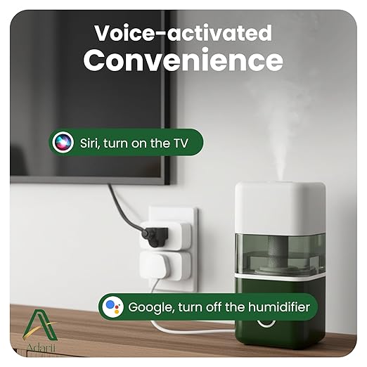 Adarii Smart Plug Google Home, Compatible with Alexa, 15A WiFi Plug, 2.4GHz, Smart Life Plug, Voice Control, Compact Indoor Smart Plug, FCC Certified, Tuya Smart Plug, No Hub Needed, 1 Pack