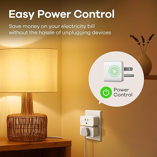 Linkind Matter Smart Plug, Smart Home Smart Outlet Timer, Work with Apple Home, Siri, Alexa, Google, SmartThings, 15A/1800W, APP Remote Control & Schedule, ETL & FCC Certified, 2.4G WiFi Only, 6 Pack