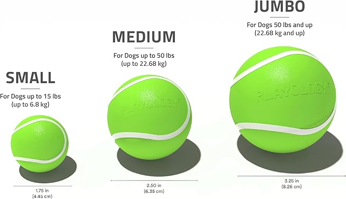 Playology Dog Toys | Squeaky Chew Ball - Bouncy Durable Floating Fetch Ball for Dogs | Medium Sweet Potato Scented Toy - Easy to Clean and Made from Non Toxic Materials