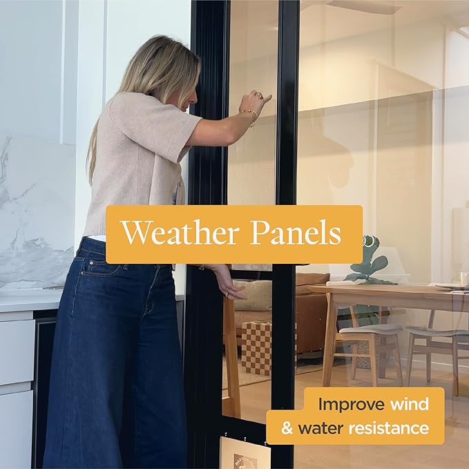 Hakuna Pets V2 Patio Pet Door Screen Insert Panel for Sliding Doors, Fits Door Track Min Ht 55.12" to Max Ht 84.25",UV Resistant Mesh, Locking Magnetic Dog Door, Easy Install and Removal,Small,Black