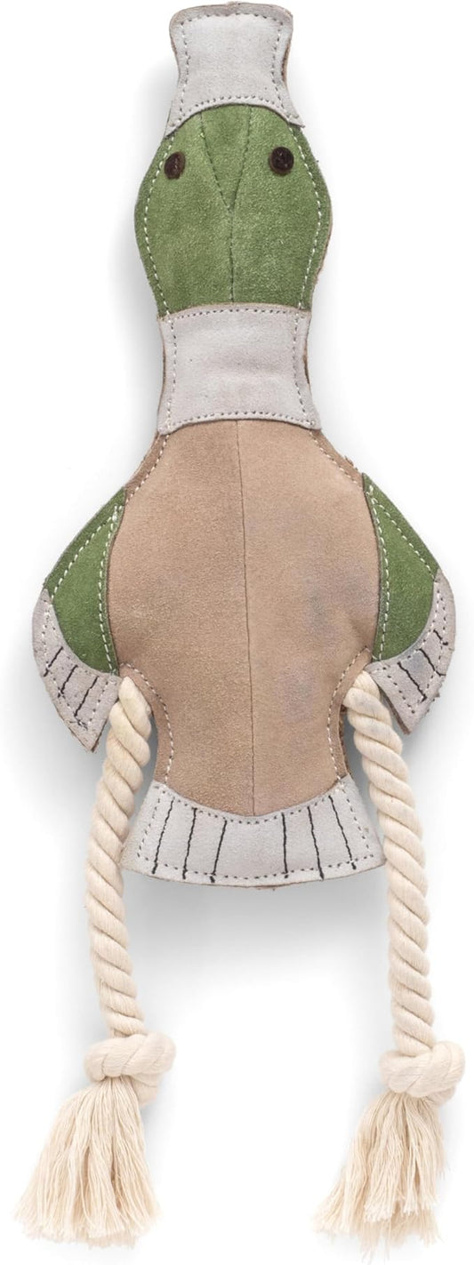 Eco Leather Dudley Duck Toy Natural and Tough Dog Toys - Long Lasting Chew Toys for Aggressive Chewers - Strong Dog Toy for Dogs and Puppy
