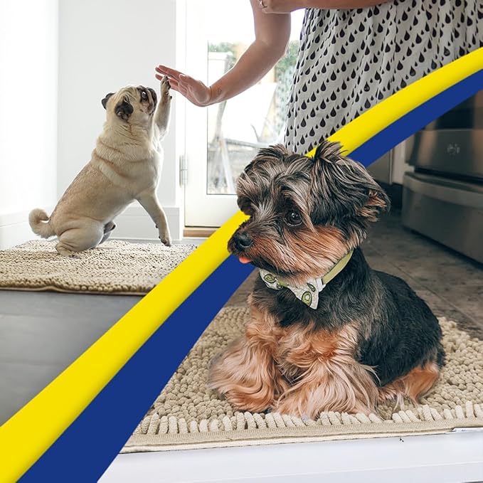 Muddy Mat® | Super Absorbent Door Mat Indoor, Microfiber Quick Dry Chenille Entryway Rug, Non-Slip Front Door Mat, Indoor Mats for Entryway, Machine Washable Pet Rug, Beige XXXL 72"X48"