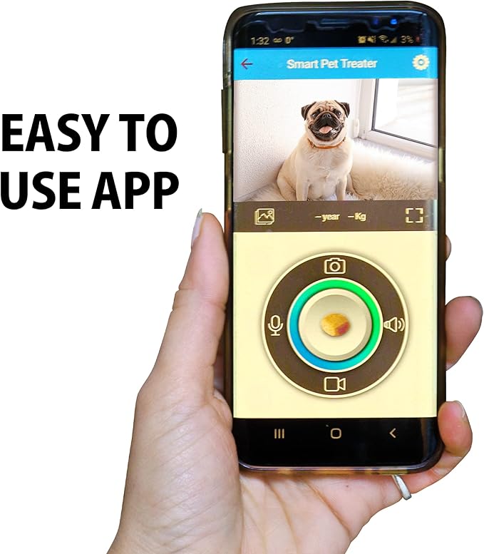 Lentek Smartphone-Controlled Pet Treat Dispenser with Camera and Two-Way Communication,WiFi,Alexa,and Google Home-Enabled Programmable Treat Dispenser,10 oz. Capacity,for Cats,Dogs,Rabbits,and more