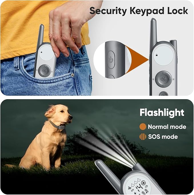 3500 Ft Wireless Dog Fence with 6100Ft Training Remote Collar, 185 Day Battery Rechargeable Electric Fence System, IPX7 Water Resistant, Use for Dogs*Grey