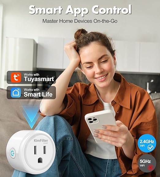 Smart Plug Mini, WiFi Socket Works with 2.4GHz Network Only, App Controlled Outlet with Timer & Group Controller for Home, FCC Certified Smart Life Plugs Supports Alexa & Google Home