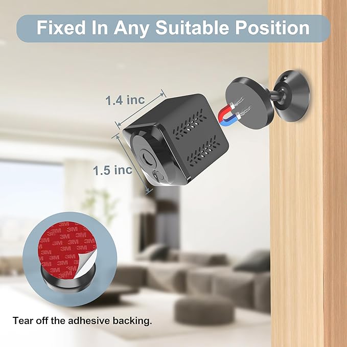 ZHENHAN Mini Security Camera, Nanny Cam for Home with Night Vision, WiFi Wireless Indoor Camera,Pet/Baby Monitor, Remote Viewing Motion Detection, Cloud & SD Card Storage, 24/7 Monitoring