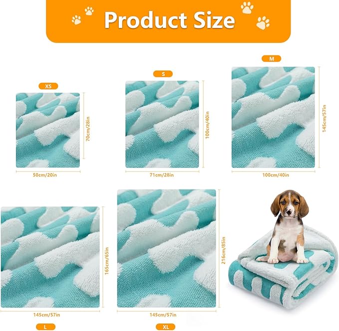 Waterproof Pet Blanket,Dog Bed Covers Couch Sofa Stylish Jacquard Pets Throw Blankets for Puppy Cats Washable Reversible Furniture Protection Covers (Blue Wave,S)
