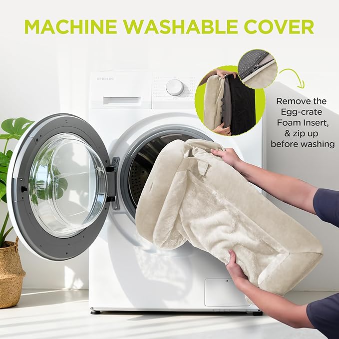 Extra Large Dog Bed, Orthopedic XL Washable Bed for Big Dog Waterproof Pet Couch Sofa Bolster with Removable Cover, Non-Slip Bottom, Tennis Ball Toy, 42x30