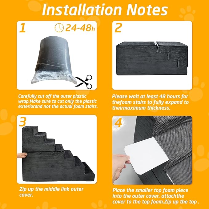 31" H Dog Stairs for Small and Medium Dogs 7-Step Ramps for High Beds and Couch Non-Slip Extra Wide Pet Stairs for Old Dogs and Puppy and Cat - Stable & Durable with Machine Washable Cover Indoor