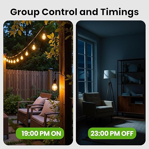 GHome Smart Outdoor Plug Wi-Fi Outlet, Dual Individual Sockets Smart Plug with IP64 Waterproof, Works with Alexa Google Assistant & SmartThings, No Hub Needed for Smart Home Control, 2.4G WiFi Only