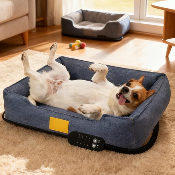 Pet Heating Pad, 4-Temp USB Powered Washable Mat, Heated Dog Pad Cat Bed, for Puppy, Kitten, Winter Cold Weather, Indoor, Home, Living Room, Balcony, Apartment, Sleeping