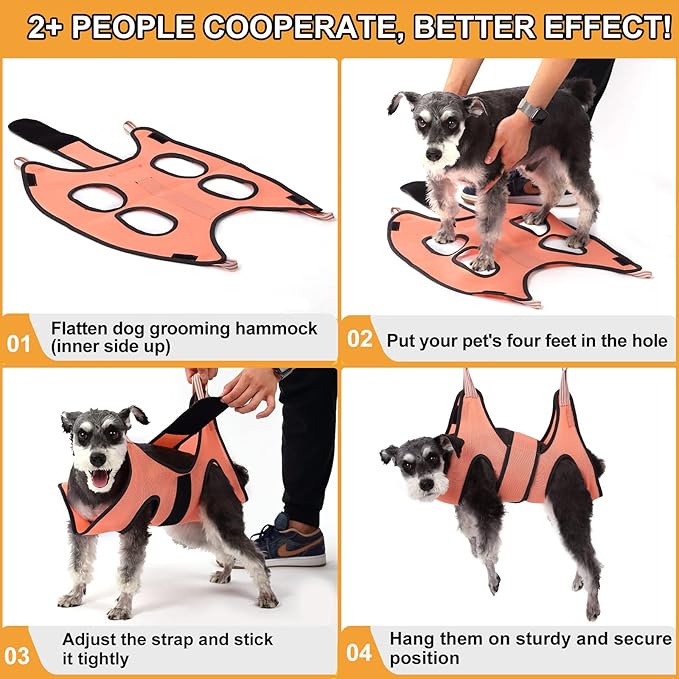 Dog Grooming Hammock,XXS Pet Grooming Harness for Extra Small Dogs,Hanging Harness for Nail Trimming,Dog Nail Hammock,Grooming Sling Holder with Wide Strap on Pet Restraint Bag