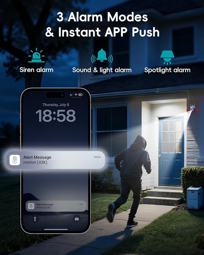 ZUMIMALL 2K Solar Security Cameras Wireless Outdoor | 360° Cameras for Home Security | 2.4G WiFi, AI Detection, Color Night Vision, 2-Way Talk, SD/Cloud Storage, 2 Methods Installation, Support Alexa