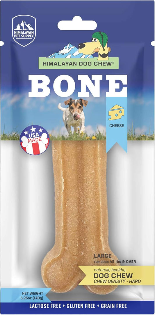 Himalayan Pet Supply Dog Chew Bone - Large | Long Lasting, Stain Free, Protein Rich, Low Odor | 100% Natural, Healthy & Safe | No Lactose, Gluten, Soy or Grains | for Dogs 45 lbs and Over