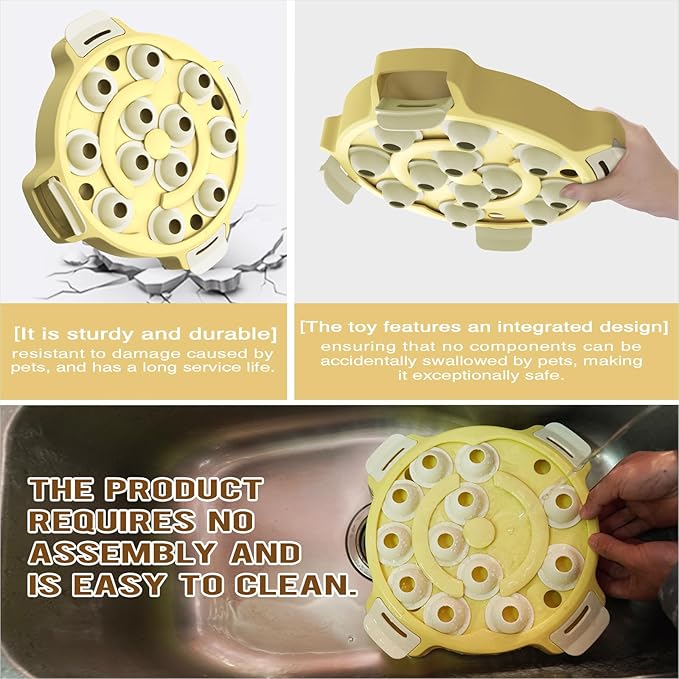 KADTC 2 Levels Dog & Cat Puzzle Toy - Beginner - Friendly Slow Treat Dispenser Puppy Interactive Enrichment Feeder Kitten Food Puzzles for Smart Indoor Cats Stimulating Toys Christmas & New Year Gift