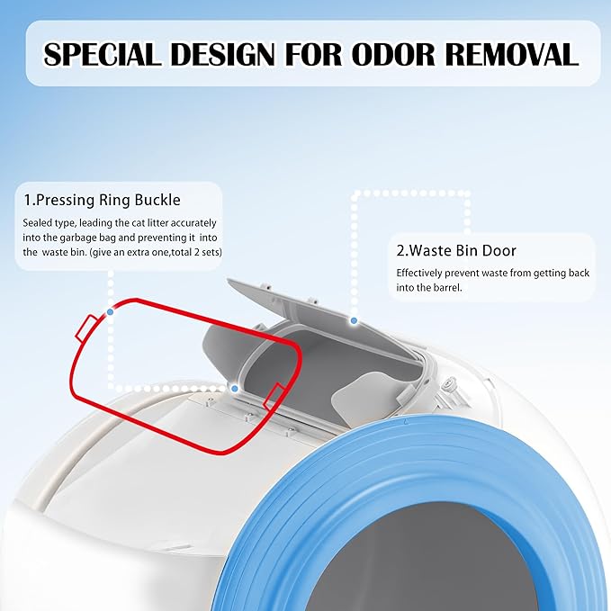 2025 Advanced Self Cleaning Cat Litter Box Odor Control Automatic Litter Box Smart Design App Control Easy to Clean for Multiple Cats Families