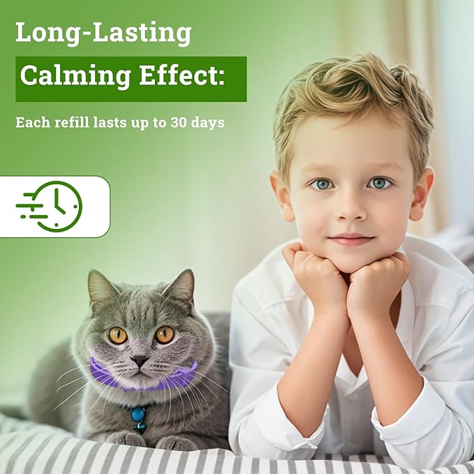 10 Pack (2 Diffusers& 6 Refills +2pcs Calming Collar) Cat Calming Diffuser, Plug in Diffuser Cat Pheromone Calming Diffuser Starter Kit Helps Ruduce Anxious, Anti-Stress & Comforts Cats