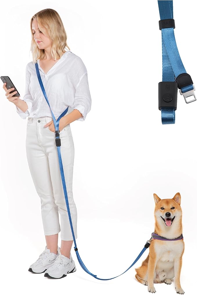 SVD.PET 4-in-1 Hands Free Dog Leash, Versatile Crossbody/Waist Dog Leash with Easy Release Buckle, Easy Adjust to Fit Your Body and Waist for Walking, and Running Your Doggy (Navy Blue)