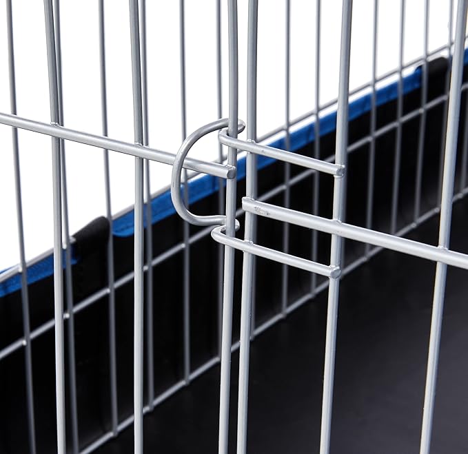 Amazon Basics - Comfortable Indoor-Outdoor Small Pet Guinea Pig Habitat Cage with Canvas Bottom, Blue, 46.65"L x 13.78"W x 23.62"H