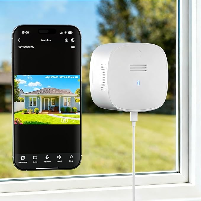 3MP 2k Window Camera, SpectraVivid AI Color Night Vision Window Cameras for Home Security, 2.4G&5G WiFi, Person & Motion Detection Siren, Two-Way Audio, 24/7 Recording, Easy Quick Install On Glass