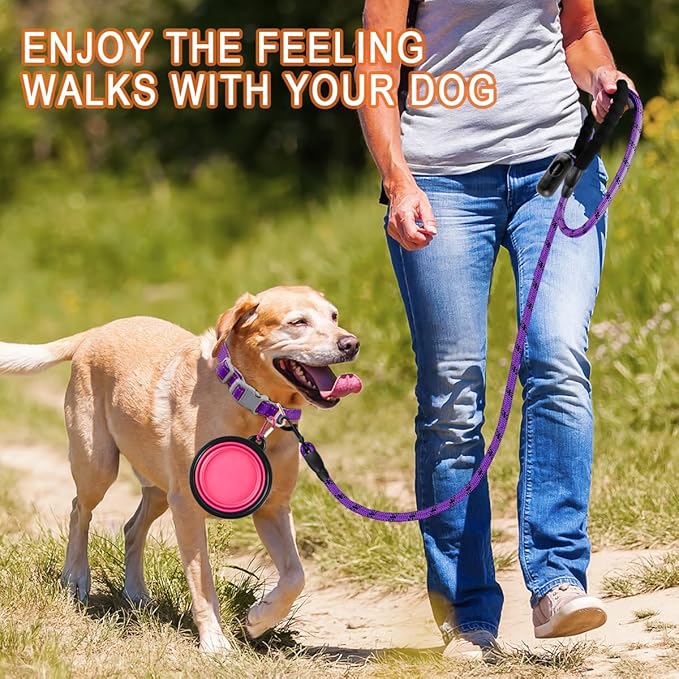 BARKBAY Dog Leashes for Large Dogs Heavy Duty Dog Leash 4/5/6 FT with Comfortable Padded Handle and Highly Reflective Threads for Medium Large Dogs Walking Training Running (6FT-1/2'',Purple)