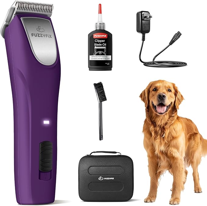 Professional Dog Clippers for Grooming - 2 Speed Detachable Blade Pet Grooming Kit for Thick Curly Matted Coats - Low Noise Heavy Duty Cordless Hair Trimmer for Animal Pet Horse