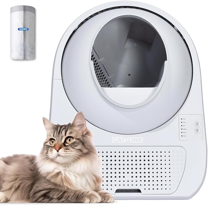 CATLINK Self-Cleaning Litter Box for Multiple Cats – Large Capacity, Double Odor Control, Supports Pets 3.5–22 lbs (Young Version)