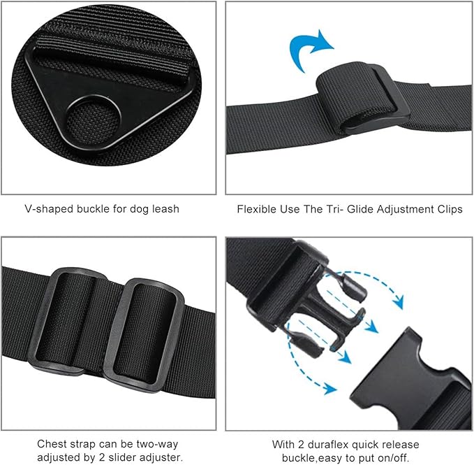 Excellent Elite SPANKERTactical Dog Vest Training Military Patrol Service Dog Harness Adjustable Nylon Dog Harness with Handle(Black-L)