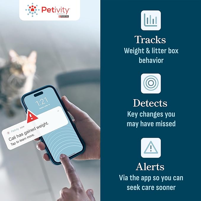 Purina Petivity Smart Litter Box Monitor Cat Weight Scale & Health Tracker - Monitor Litter Habits, Track Weight Accurately, AI Alerts & Monthly Reports, Phone App, Works for Multiple Cats
