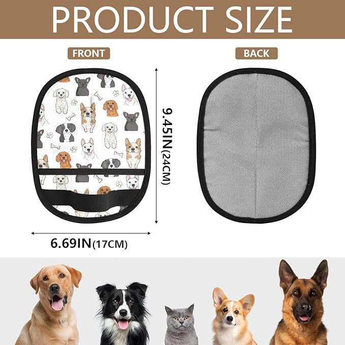 Pet Grooming Gloves Reusable Dog & Cat Hair Remover for Furniture, Car Interiors Multi-Surface Deshedding Tool for Carpets, Bedding & Home Cleaning