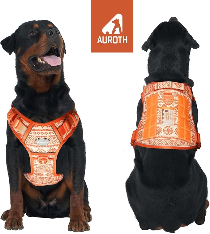 AUROTH Tactical Dog Harness for Large Dogs No Pull Adjustable Pet Harness Reflective K29 Working Training Easy Control Pet Vest Military Service Dog Harnesses