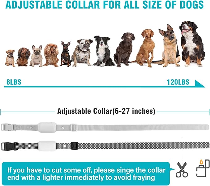 Bousnic Dog Shock Collar for 2 Dogs - (8-120lbs) Waterproof Rechargeable Electric Dog Training Collar with Remote for Small Medium Large Dogs with Beep Vibration Safe Shock Modes(Grey)