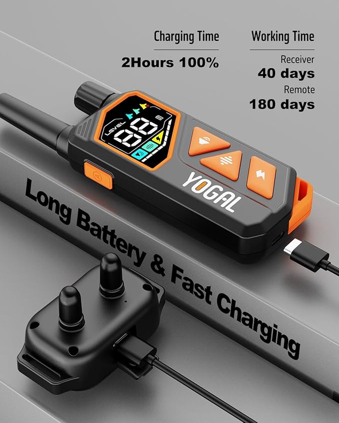 2-in-1 Dog Shock Collar with Remote & Bark Collar - Smart Anti Barking Dog Electric Training Collar with 5 Adjustable Sensitivity & 3300FT for All Breeds IPX7 Waterproof E-Collar for 2 Dogs