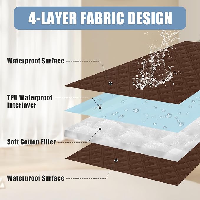 Smiry Waterproof Dog Bed Cover Pet Blanket, Soft Washable Dog Blanket for Furniture Bed Couch Sofa Reversible, Checkered (30"x70", Brown/Brown)