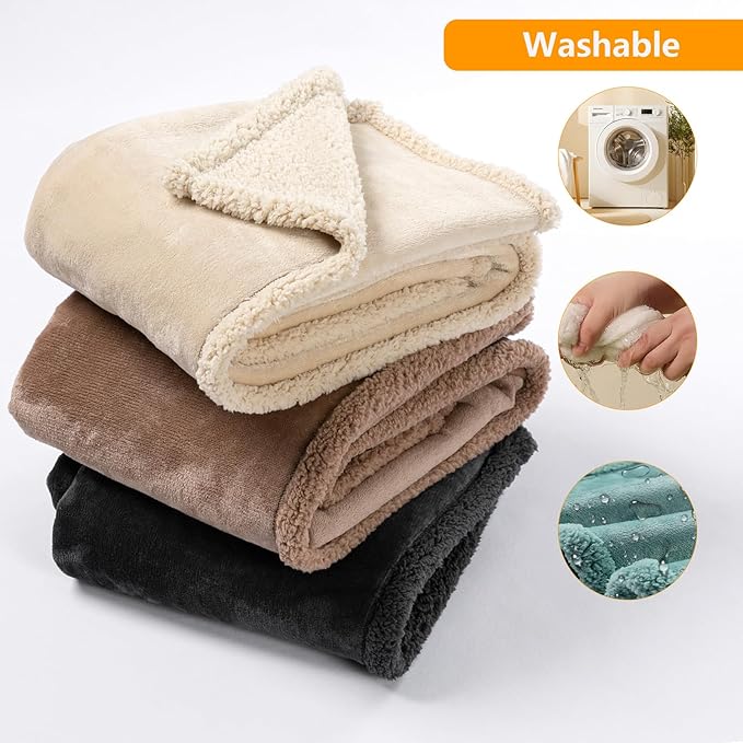 Green Dog Blanket for Pet Bed Cover Reversible Waterproof Puppy Fleece Blankets Leakproof Sofa Couch Cover Doggie Cat Pet Blanket for Warm Fluffy Washable Mat-Green,XL