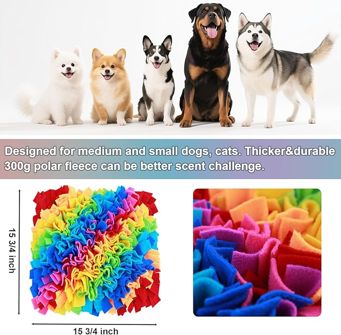 Snuffle Mat for Dogs - Dog Feeding Mat, Nosework Training Mats for Foraging Instinct, Enrichment Toys for Small/Medium/Large Dogs
