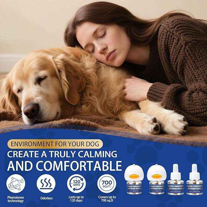 Dog Calming Home & Travel Kit – 2 Plug-in Diffusers + Adjustable Dog Collar, Gentle Non-Drug Support to Help Dogs Feel More at Ease Indoors & Outdoors – Daily Comfort for All Breeds