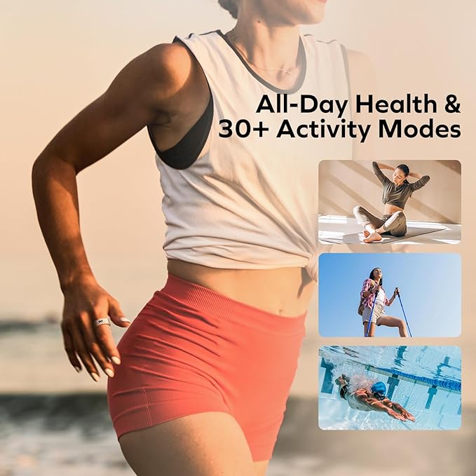 MOMAX 1-Sense Soul Smart Ring for Women, Fashion Fitness Tracker with Mood Monitoring, Touch Control, 5ATM Waterproof, No APP Subscription, Health Ring for Men, Android & iOS Compatible