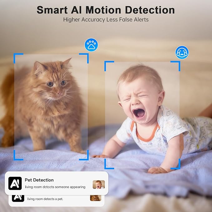 2K Security Camera Indoor - 5G&2.4G WiFi Cameras for Home Security, Pet/Dog/Baby Monitor with Phone APP 360Pan/Tilt, One-Tap Call 911, Al Motion Tracking, 24/7 Recording, Night Version