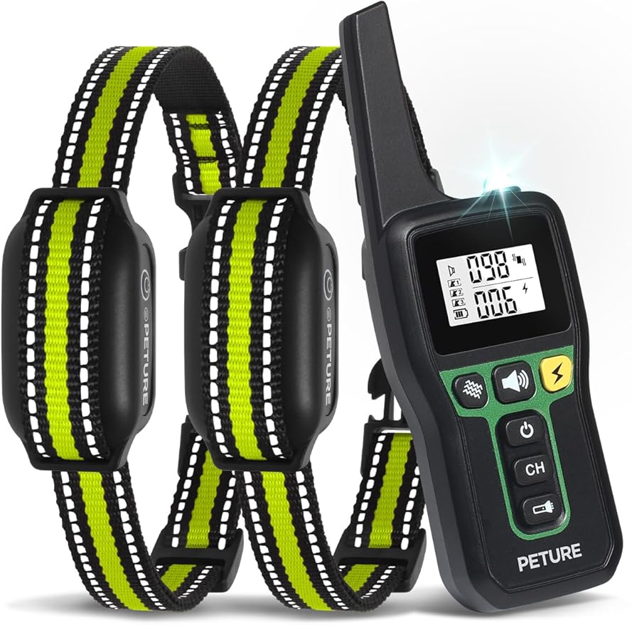Bark Collar with Remote, 3300Ft 2-in-1 Dog Training Collar with Beep Vibration Static & Auto Mode, IPX7 Waterproof Rechargeable Automatic Bark Collar for 7-120lbs Small Medium Large Dog(2 Pack)