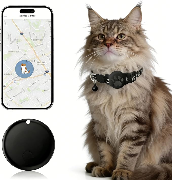 Pet Tracker,GPS Collar for Cats (Android Only) Smart tag,Waterproof Compatible with Google Find My,No Monthly Fee,Advanced Tracking Solution Smart Collar for Pet Safety Ideal Small Large Cats