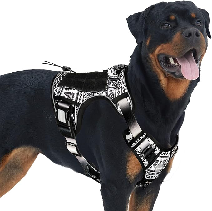AUROTH Tactical Dog Harness for Large Dogs No Pull Adjustable Pet Harness Reflective K13 Working Training Easy Control Pet Vest Military Service Dog Harnesses