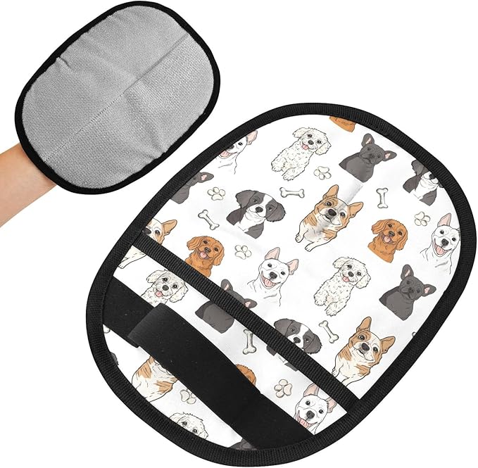 Pet Grooming Gloves Reusable Dog & Cat Hair Remover for Furniture, Car Interiors Multi-Surface Deshedding Tool for Carpets, Bedding & Home Cleaning