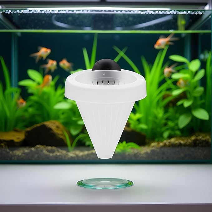 White 7cm Cone Shape Aquarium Red Worm Fish Feeder with Suction Height Professional, Automatic Feeders, Fish and Aquatic Pets