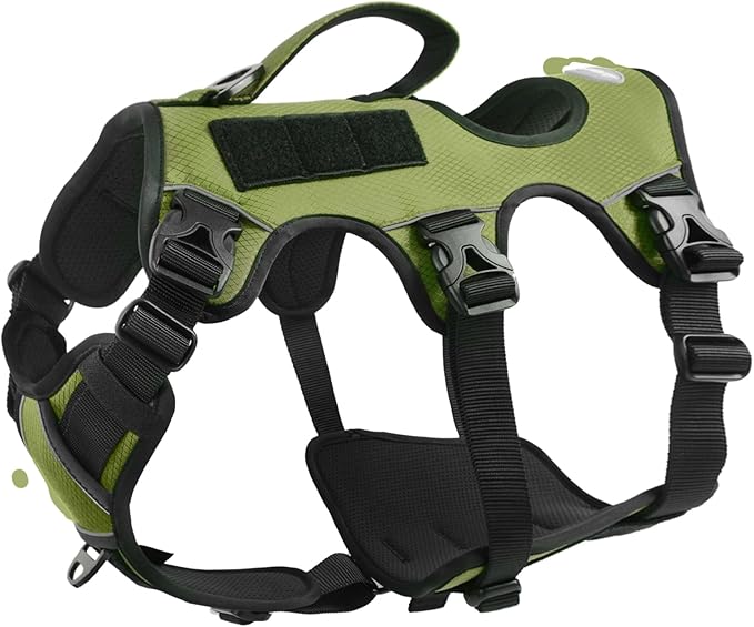 AUROTH Escape Proof Dog Harness - Soft Padded Reflective Adjustable Vest with Lift Handle - Medium Size