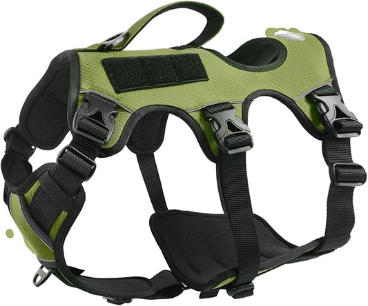 AUROTH Escape Proof Dog Harness - Soft Padded Reflective Adjustable Vest with Lift Handle - Medium Size