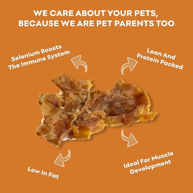 Skona PetFood Chicken Breast Jerky Dog Treats & Cat Jerky Treats, High Protein, Single-Ingredient Training Snacks, Grain-Free, USA Made, Rich in Taurine, Supports Digestion & Dental Health, 4oz