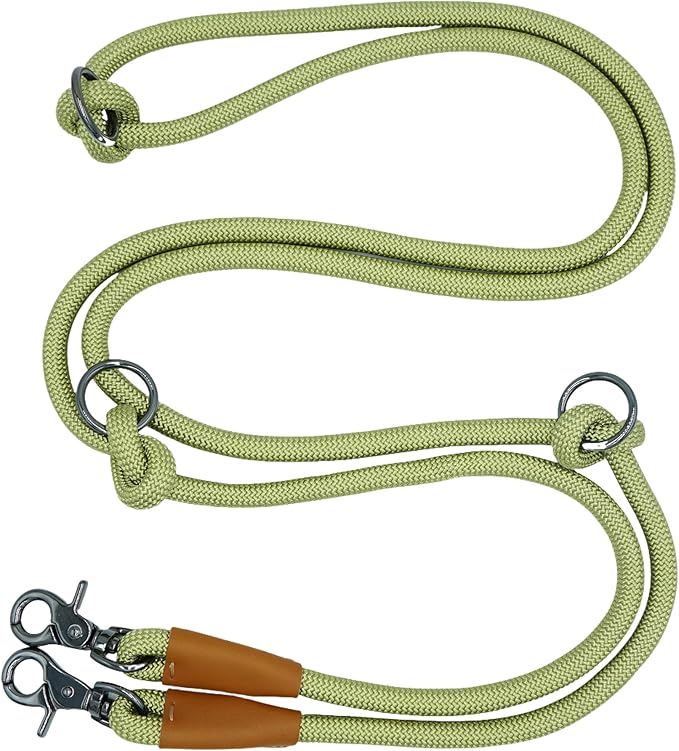 8FT Hands Free Dog Rope Leash, Waist Body Running Leash for Dog Walking (Lime Green, 8FTx10MM)